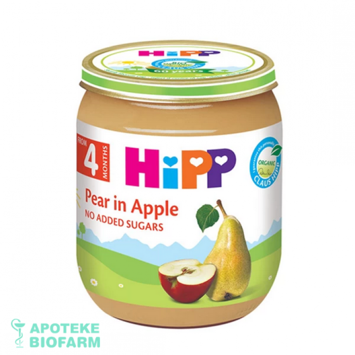 Hipp Kas.jabuka+Kruska 125G 4+