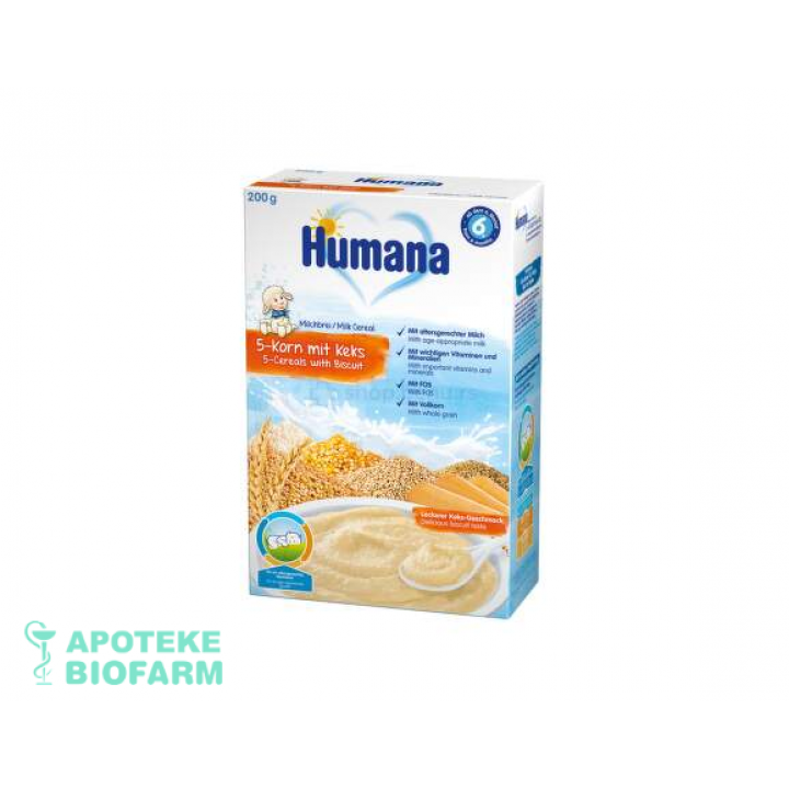 Humana Kas.ml.5Zit+Keks 200G