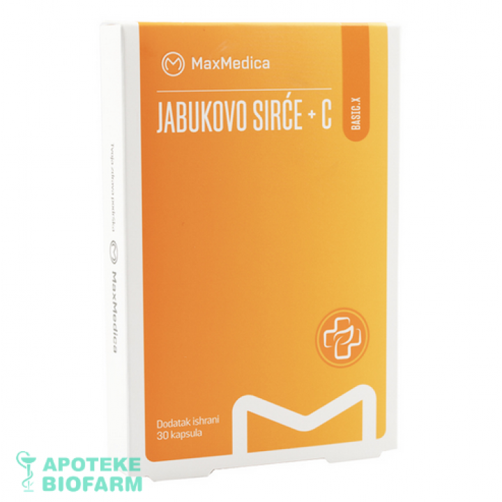 MAX MEDICA JABUKOVO SIRĆE+VITAMIN C KAPSULE A30 Max Medica Jabukovo Sirće+C Cps A30