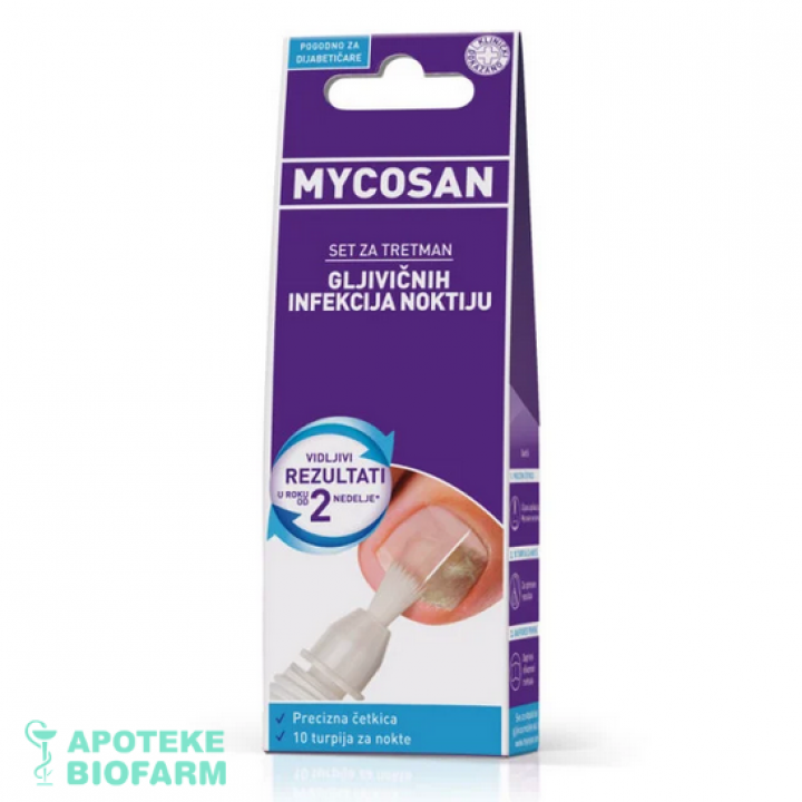 MYCOSAN SET-ZA GLJIVIĆNE INFEKCIJE NOKTIJU 5ML Mycosan Set-Za Gljiv.infe.noktiju A5Ml