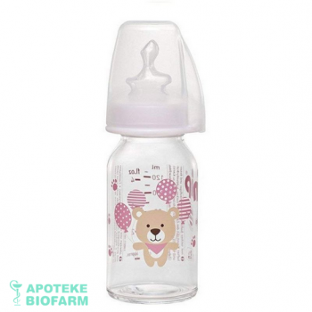 NIP FLAŠICA STAKLENA SA SILIKONSKOM CUCLOM ZA DEVOJČICE 125ML NIP FLAŠICA STAKLENA SA SILIKONSKOM CUCLOM ZA DEVOJČICE 125ML