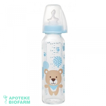 NIP FLAŠICA STAKLENA SA SILIKONSKOM CUCLOM 0M+ 250ML NIP FLAŠICA STAKLENA SA SILIKONSKOM CUCLOM 0M+ 250ML