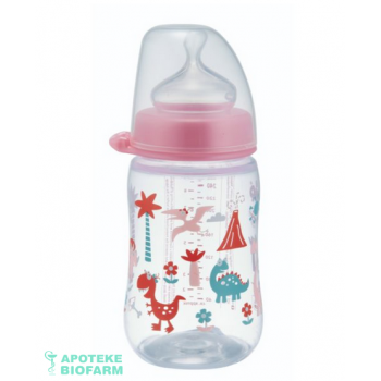 NIP FLAŠICA ŠIROKI OTVOR SA SILIKONSKOM CUCLOM 0M+ TRENDY GIRL 260ML NIP FLAŠICA ŠIROKI OTVOR SA SILIKONSKOM CUCLOM 0M+ TRENDY GIRL 260ML