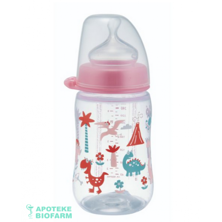 Nip Flasica Siroki Otvor Sa Silikonskom Cuclom 0M+ Trendy Girl 260Ml