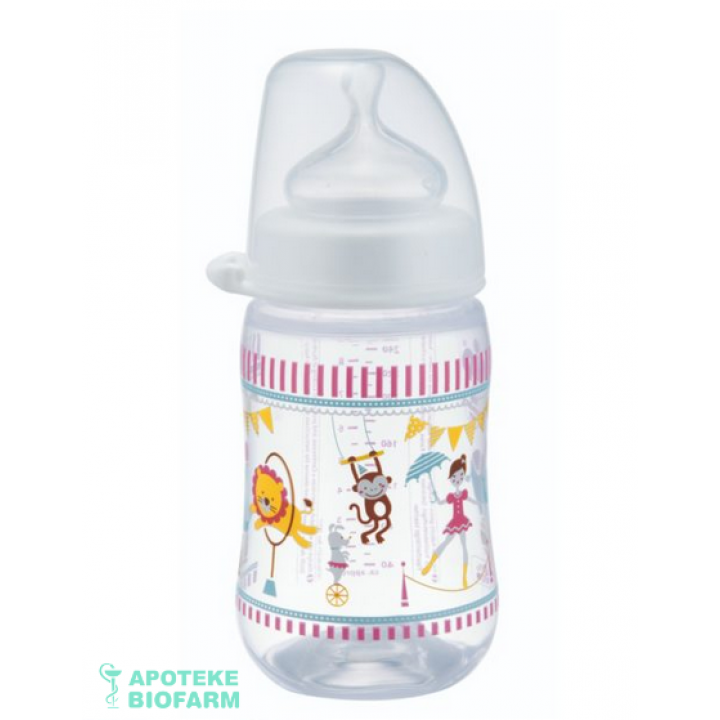 Nip Flasica Siroki Otvor Sa Silikonskom Cuclom 0M+ Trendy Girl 260Ml