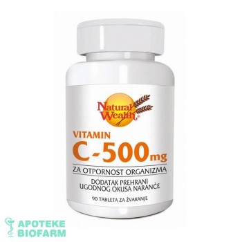 NW VITAMIN C-500 tabl. za žvakanje 90x500mg NW VITAMIN C-500 tabl. za žvakanje 90x500mg