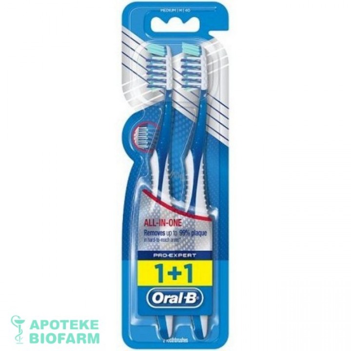 ORAL B ČETKICA ZA ZUBE PRO EXPERT ALL IN ONE 40 MEDIUM A2 Oral B Cetkica Za Zube Pro Expert All In One 40 Medium 1+1