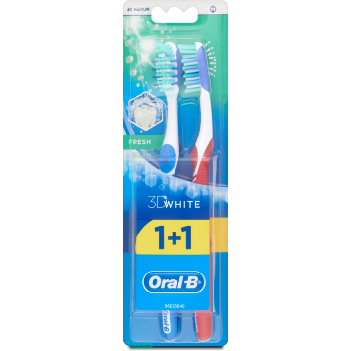 Oral B Četkica Za Zube 3D White Fresh Medium 1+1