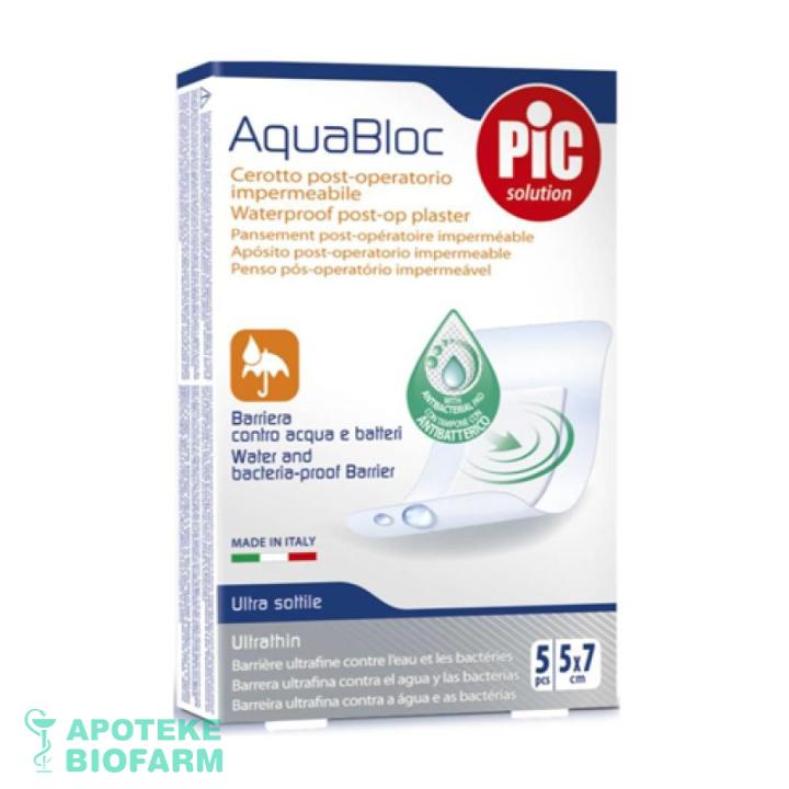 Pic Aquabloc Sterilne Samolepljive Komprese 5X7Cm A5