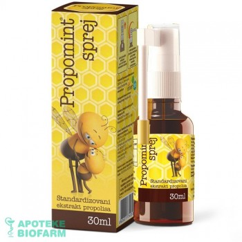 PROPOMINT SPREJ rastvor 30mL antiseptik za usta Propolis PROPOMINT SPREJ rastvor 30mL antiseptik za usta Propolis