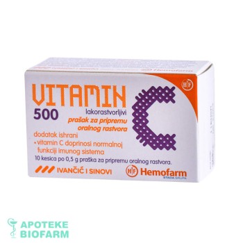 VITAMIN C prašak 10x500mg IIS