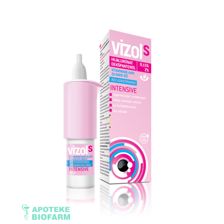 VIZOL S INTENSIVE kapi za oči 10ml Vizol S Intensive Kapi Za Oči 10Ml