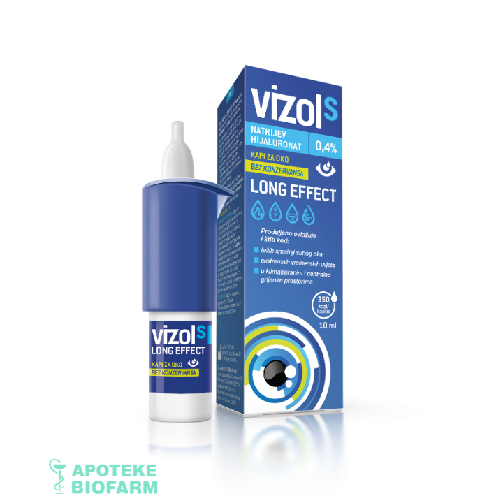 VIZOL S veštačke suze u kapima 0,4% 10ml Vizol S Veštačke Suze U Kapima 0,4% 10Ml