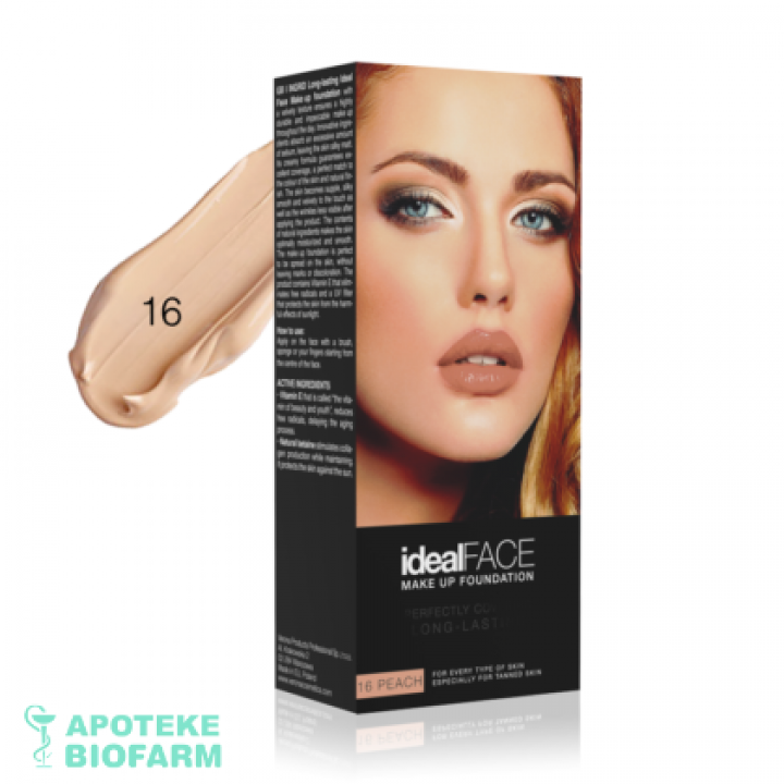 INGRID IDEAL FACE TEČNI PUDER 16 PEACH 35ML Ingrid Ideal Face Tečni Puder