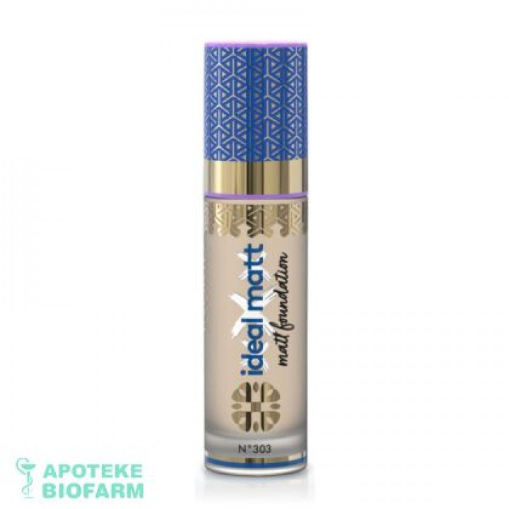 INGRID IDEAL MATT TEČNI PUDER 303 DARK NATURAL 30ML Ingrid Ideal Matt Tečni Puder Sve