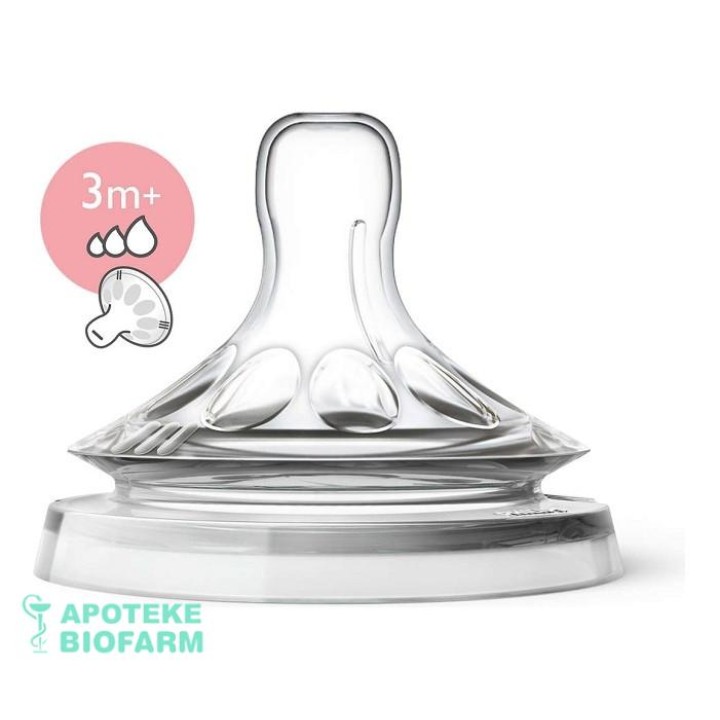AVENT CUCLA NATURAL DVA OTVORA VARIJABILNA 3M+ 1252 Avent Cucla Natural Dva Otvora Varijabilna 3M+ 1252