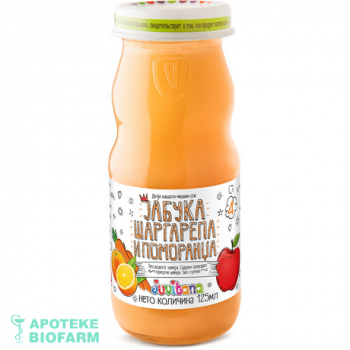 JUVITANA SOK KAŠASTI JABUKA+ŠARGAREPA+POMORANĐŽA 125ML 