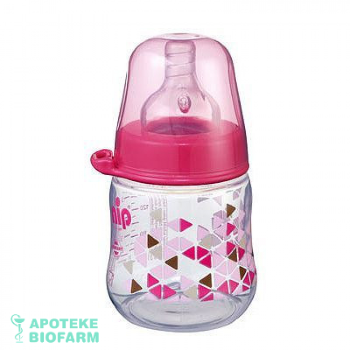 Nip Flasica Siroki Otvor Sa Silikonskom Cuclom 0M+ Girl 150Ml