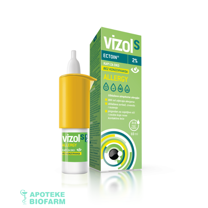 VIZOL S ALLERGY KAPI ZA OČI 10ML Vizol S Allergy Kapi Za Oči 10Ml