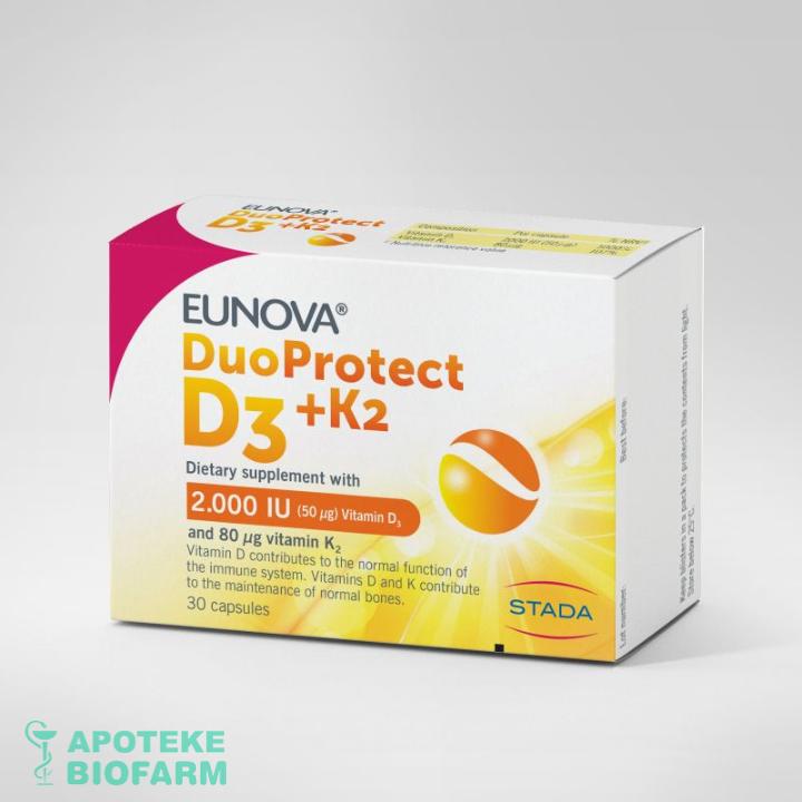 Eunova Duo Protect D3 2000 Ij+K2 Kapsule A30
