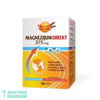 NW MAGNEZIJUM DIREKT 375MG+B+C A20 KUTIJA NW MAGNEZIJUM DIREKT 375MG+B+C A20 KUTIJA