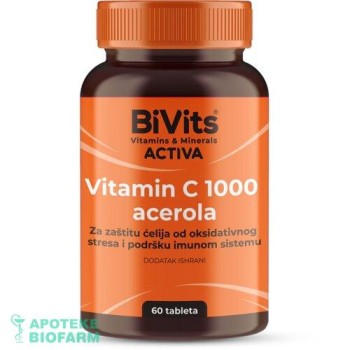 BIVITS ACTIVA VITAMIN C 1000 ACEROLA TABLETE A60 BIVITS ACTIVA VITAMIN C 1000 ACEROLA TABLETE A60