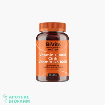 BIVITS ACTIVA VIT C+ZN+VIT D3 TABLETE A60 BIVITS ACTIVA VIT C+ZN+VIT D3 TABLETE A60