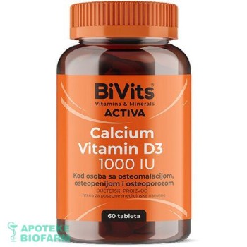 BIVITS ACTIVA CA+VITAMIN D 100IU TABLETE A60 BIVITS ACTIVA CA+VITAMIN D 100IU TABLETE A60