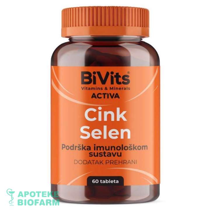 Bivits Activa Cink+Selen Tabl A60