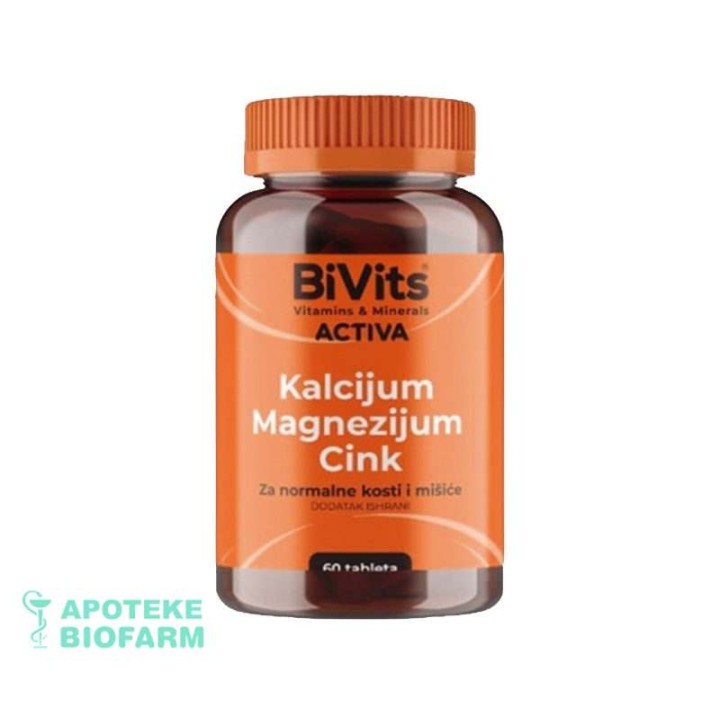 BIVITS ACTIVA CA+MG+ZN TABLETE A60 Bivits Activa Ca+Mg+Zn Tbl A60