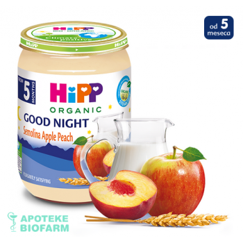 HIPP KAŠICA ZA LAKU NOĆ GRIZ+JABUKA+BRESKVA 190G