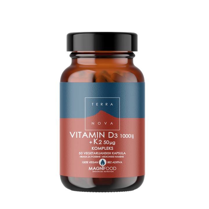 TERRANOVA VITAMIN D3 100IJ+K2 A50 Terranova Vitamin D3 100Ij+K2 A50