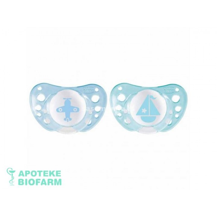 CHICCO VARALICA PHYSIO AIR silikon plava 0-6 m 2 kom Chicco Laža Physio Air Silikon Plava 0-6 M 2 Kom