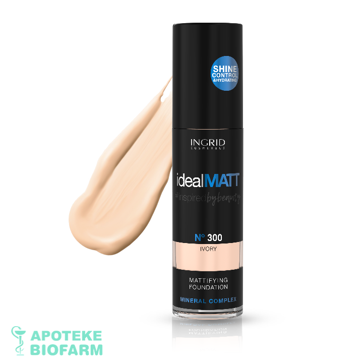 Ingrid Ideal Matt Tečni Puder 300 Ivory 30Ml