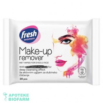 PIRAMIDA FRESH VLAŽNE MARAMICA MAKE UP SA AKTIVNIM UGLJEM A20