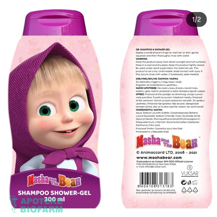 VUKSAR-MASH AND THE BEAR SHAMPOO AND SHOWER GEL 300ML