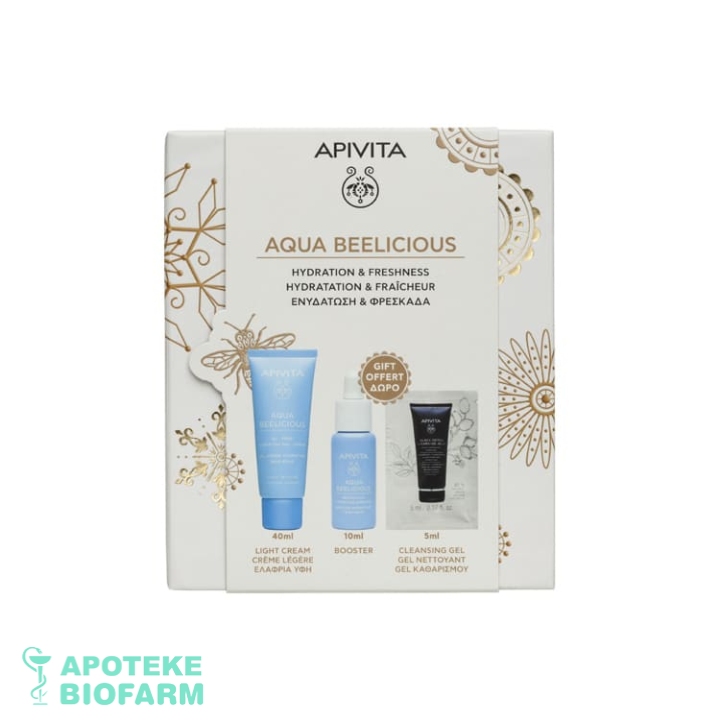APIVITA PROMO SET AQUA BEELICIOUS HIDRATANTNA LAGANA TEKSTURA LIGHT KREAM 40ml+10ml+5ml
