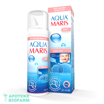 AQUA MARIS BABY IZOTONIČNI SPREJ ZA NOS 50ML AQUA MARIS BABY IZOTONIČNI SPREJ ZA NOS 50ML