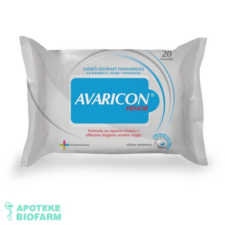 Avaricon Hemor Vlažne Maramice A.20