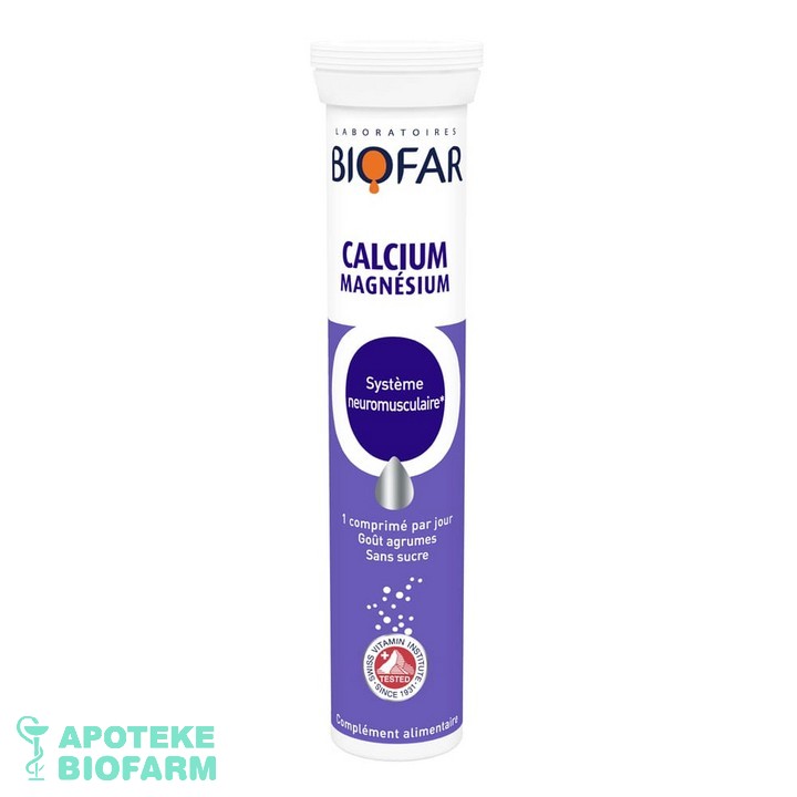 BIOFAR KALCIJUM+MAGNEZIJUM ŠUMEĆE TABLETE A20 Biofar Eff Kalcijum+Magnezijum A20