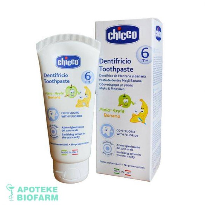 Chicco Pasta Za Zube Sa Fluoridom Jabuka+Banana 50Ml