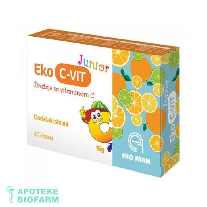 EKO C-VIT JUNIOR DRAŽEJE 40X50MG Eko C-Vit Junior Draz.40X50 Mg