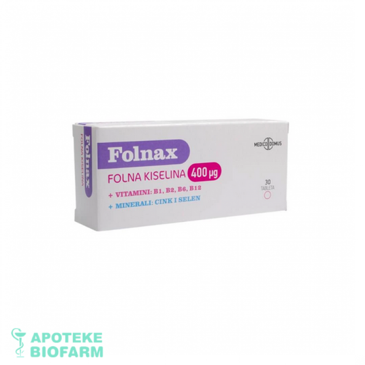 FOLNAX TABLETE 30X400MCG Folnax Tbl.30X400Mcg