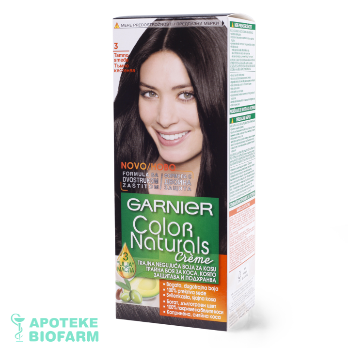 GARNIER COLOR NATURALS FARBA ZA KOSU 3 TAMNO KESTEN Garnier Color Naturals Farba Za Kosu 3 Tamno Kesten