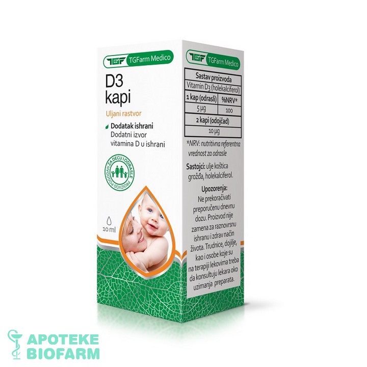GOTI KAPI D3 ULJANI RASTVOR 10ml Goti Kapi D3 Uljani Rastvor 10Ml